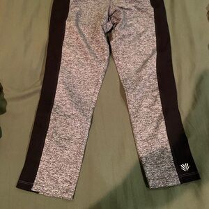 Forever 21 Gray & Black Kids Leggings with Pink Waistband